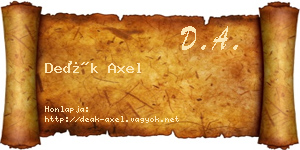 Deák Axel névjegykártya