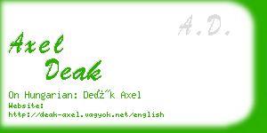axel deak business card